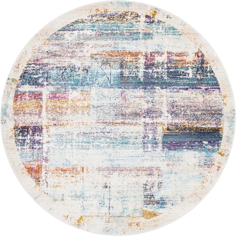 Santa Monica Sands Collection Area Rug - Riviera Round Multi lifestyle 9