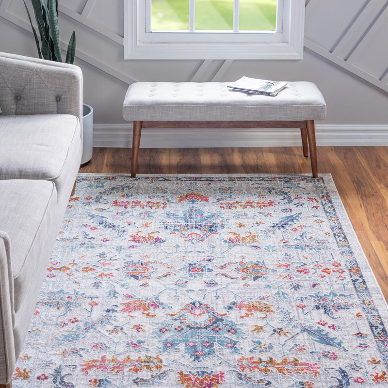 Prague Tapestry Collection Area Rug - Moravia Rectangle Ivory lifestyle 5