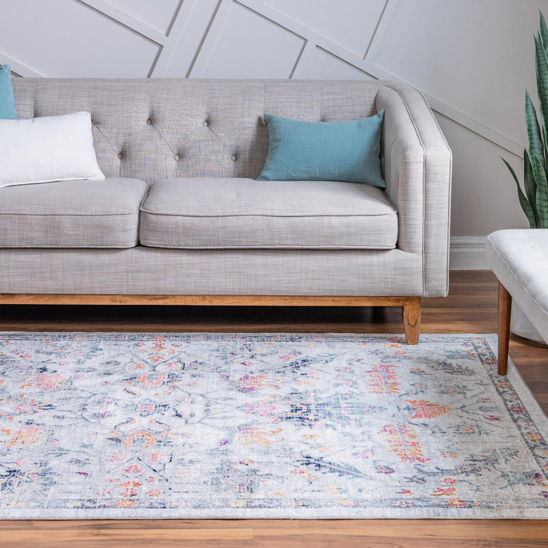 Prague Tapestry Collection Area Rug - Moravia Rectangle Ivory lifestyle 7