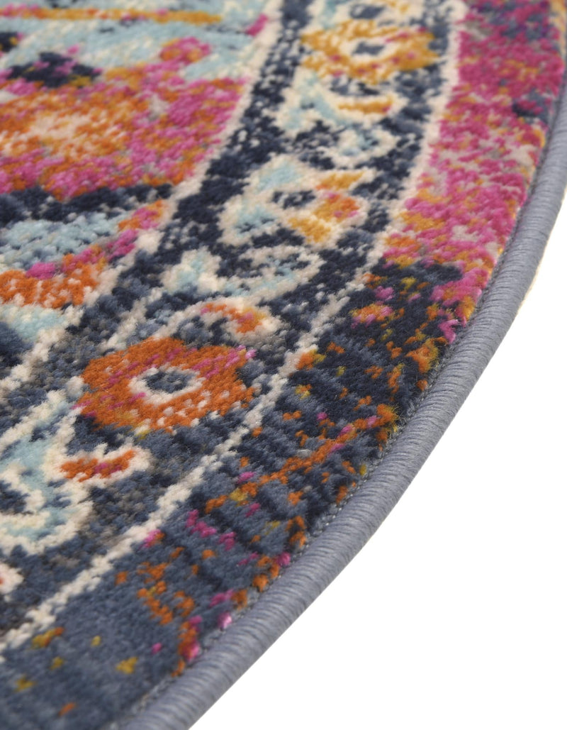 Prague Tapestry Collection Area Rug - Moravia Round Red lifestyle 57