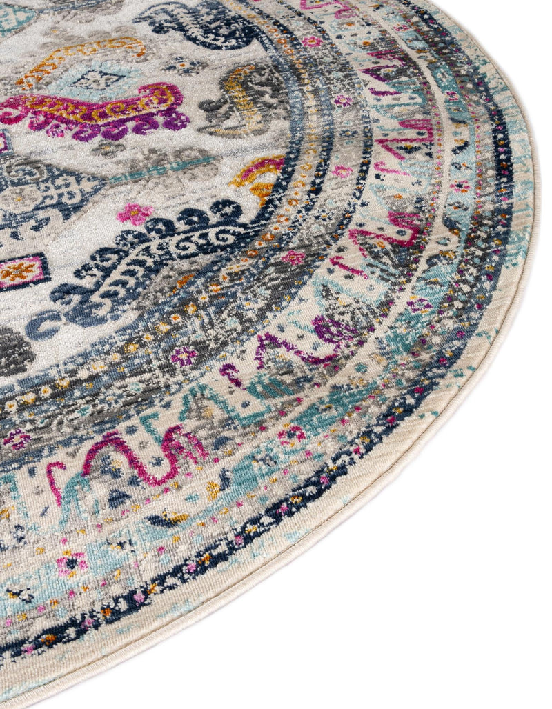 Prague Tapestry Collection Area Rug - Karlovy Round Multi lifestyle 27
