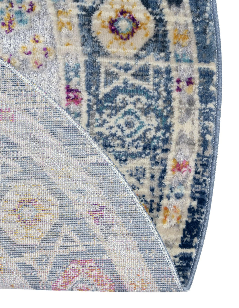 Prague Tapestry Collection Area Rug - Sumava Round Light Gray lifestyle 65