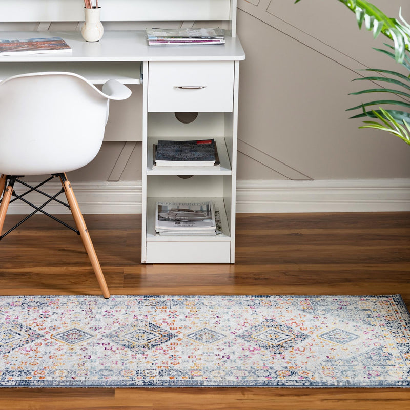 Prague Tapestry Collection Area Rug - Sumava Runner Light Gray lifestyle 48