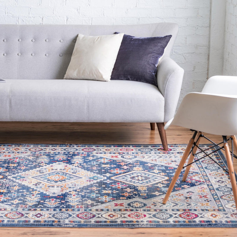 Prague Tapestry Collection Area Rug - Sumava Rectangle Blue lifestyle 7
