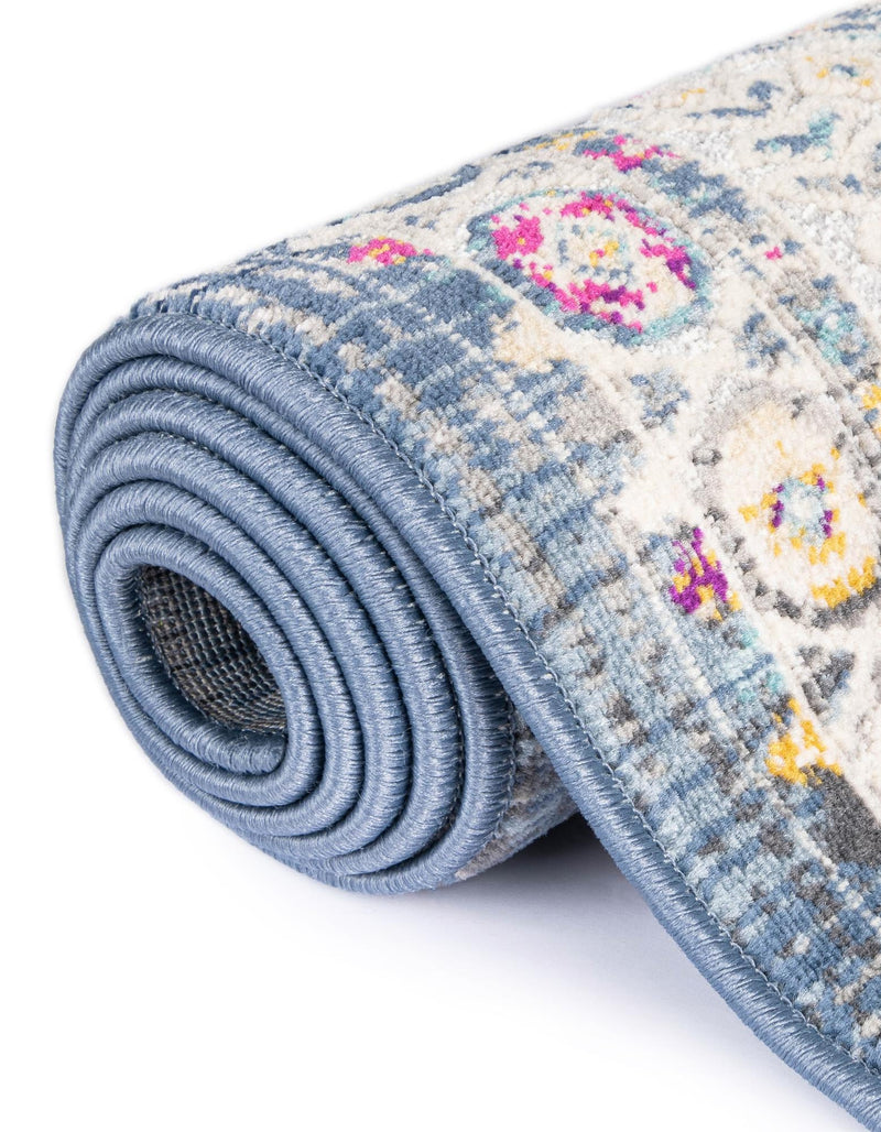 Prague Tapestry Collection Area Rug - Sumava Rectangle Blue lifestyle 26