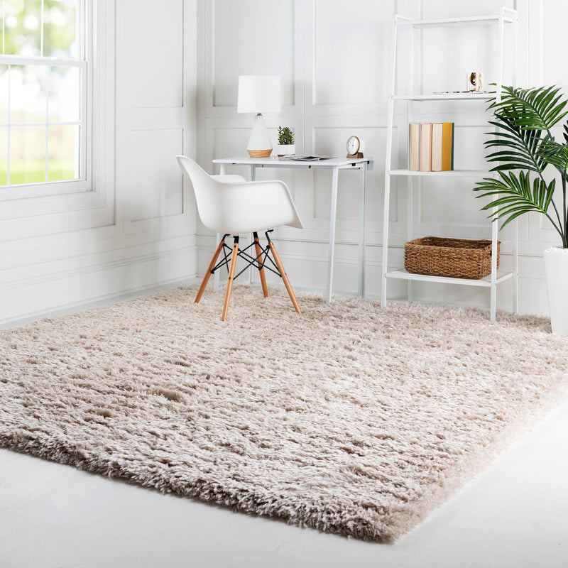 Eternal Plush Oasis Collection Area Rug - Tranquility (Linen) Square Linen lifestyle 30