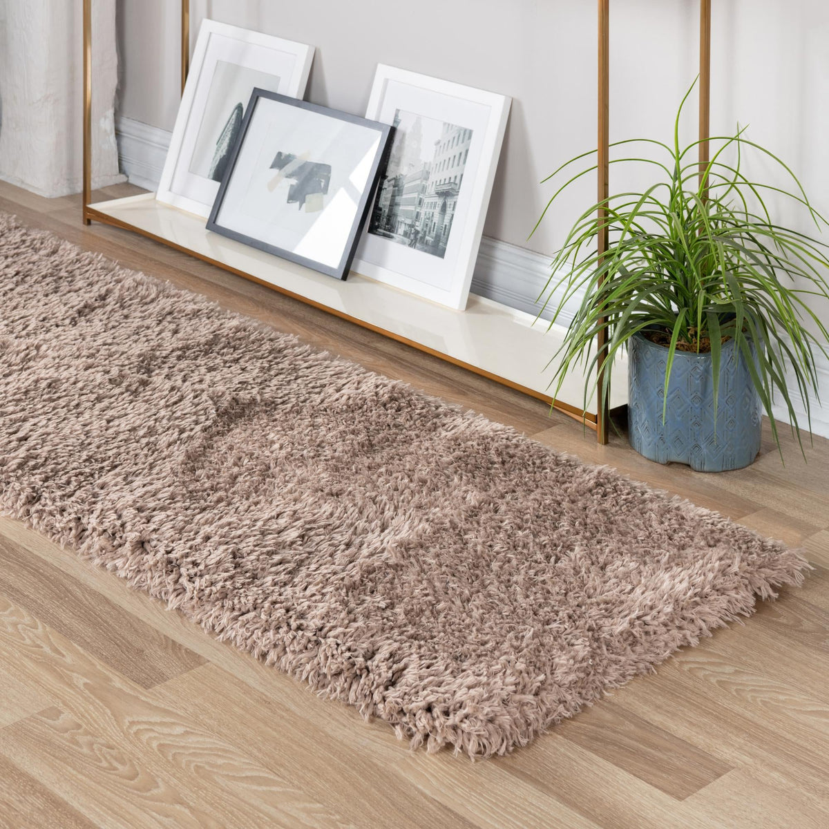 Eternal Plush Oasis Collection Area Rug - Tranquility (Khaki) Runner Khaki lifestyle 64