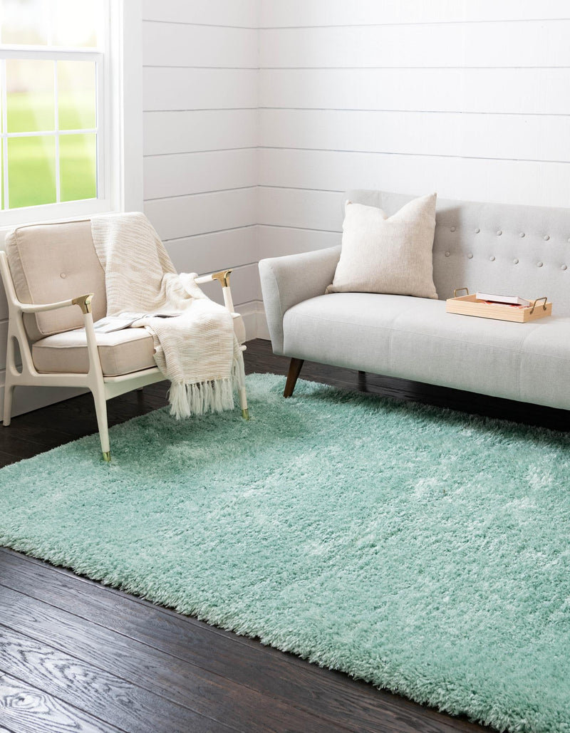 Eternal Plush Oasis Collection Area Rug - Tranquility (Cyan) Rectangle Cyan lifestyle 4