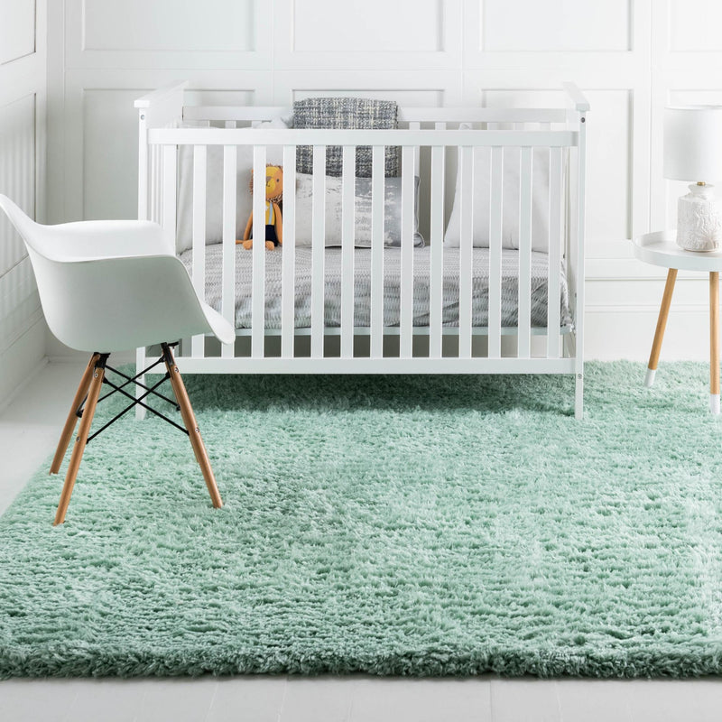 Eternal Plush Oasis Collection Area Rug - Tranquility (Cyan) Square Cyan lifestyle 5