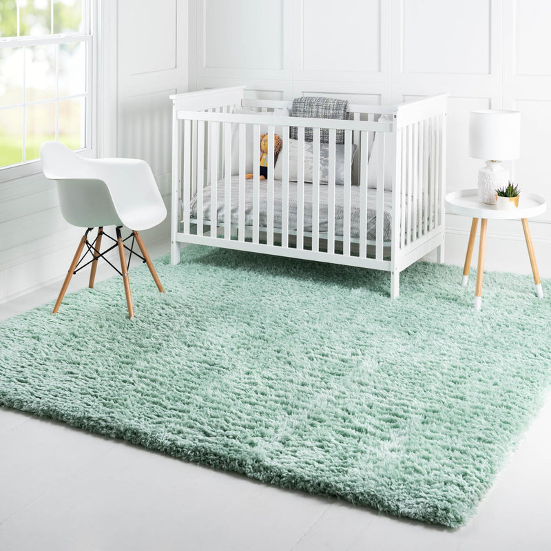 Eternal Plush Oasis Collection Area Rug - Tranquility (Cyan) Square Cyan lifestyle 11