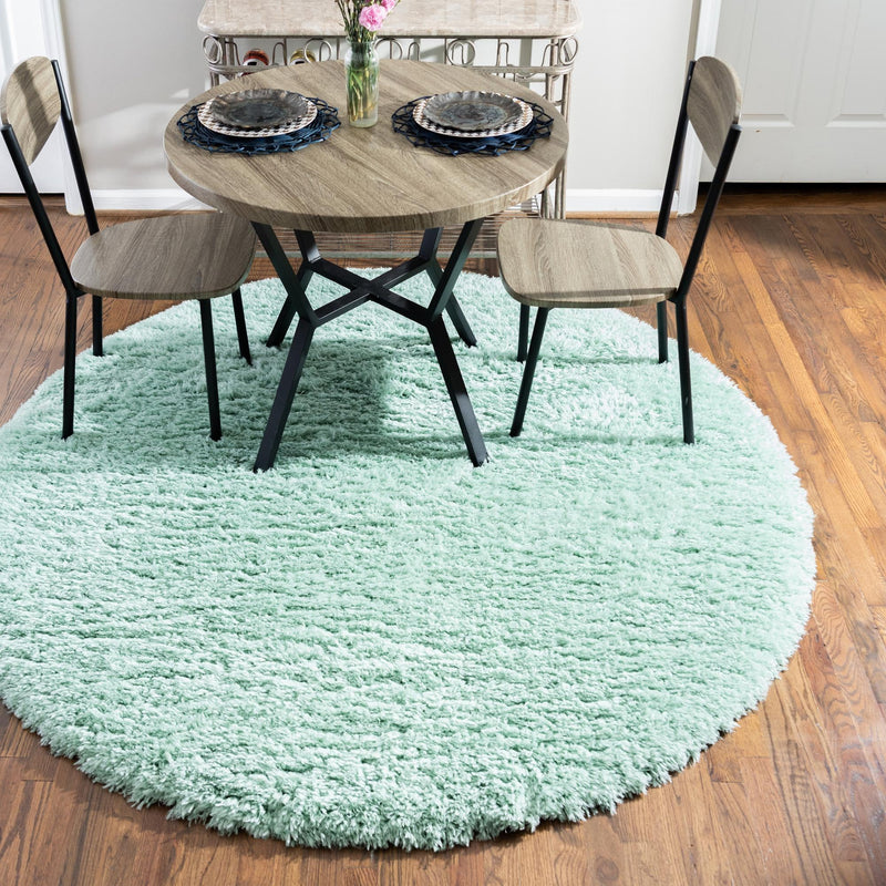 Eternal Plush Oasis Collection Area Rug - Tranquility (Cyan) Round Cyan lifestyle 12