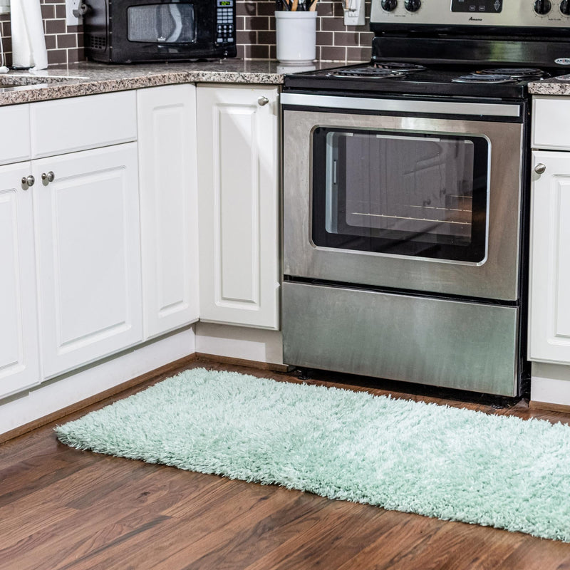 Eternal Plush Oasis Collection Area Rug - Tranquility (Cyan) Runner Cyan lifestyle 10