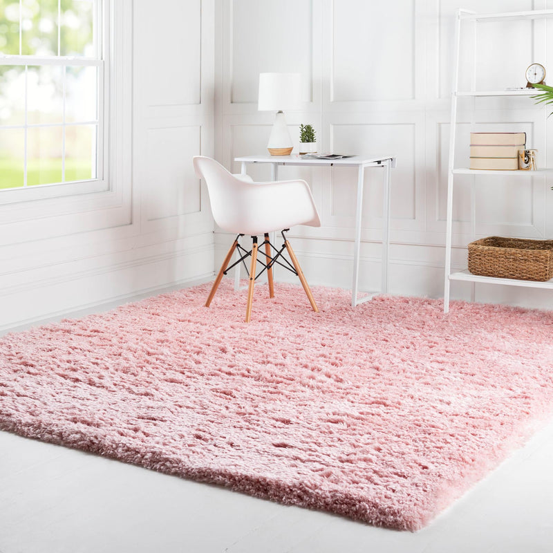 Eternal Plush Oasis Collection Area Rug - Tranquility (Pink Lace) Square Pink Lace lifestyle 11