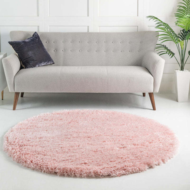 Eternal Plush Oasis Collection Area Rug - Tranquility (Pink Lace) Round Pink Lace lifestyle 47