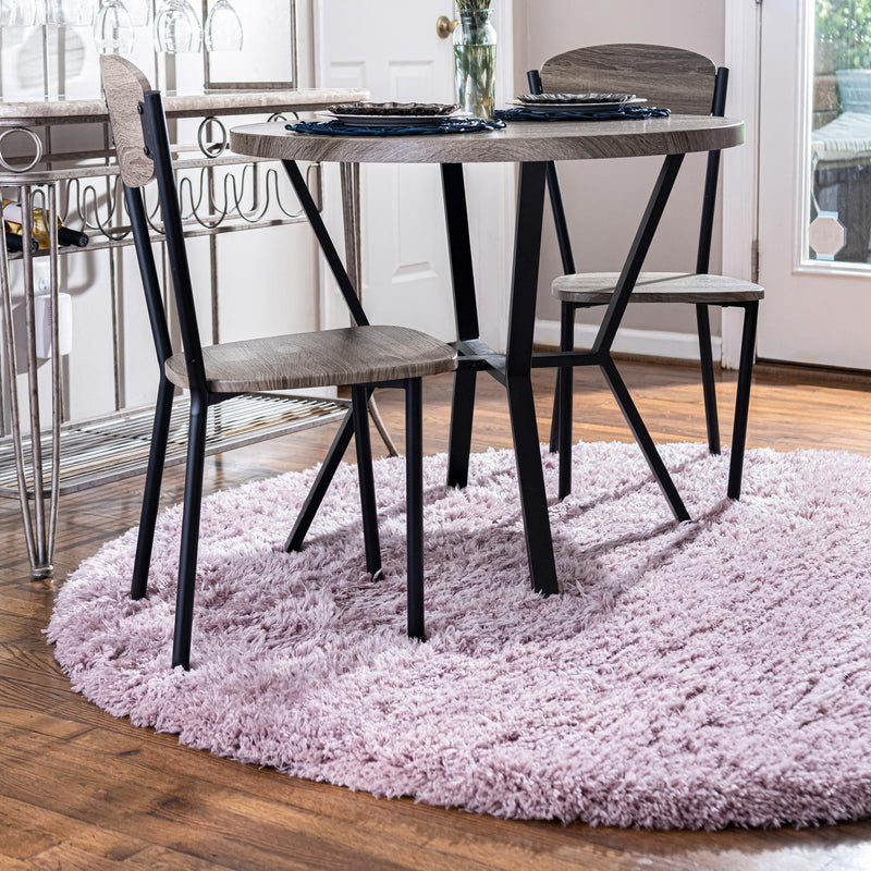 Eternal Plush Oasis Collection Area Rug - Tranquility (Lavender) Round Lavender lifestyle 6