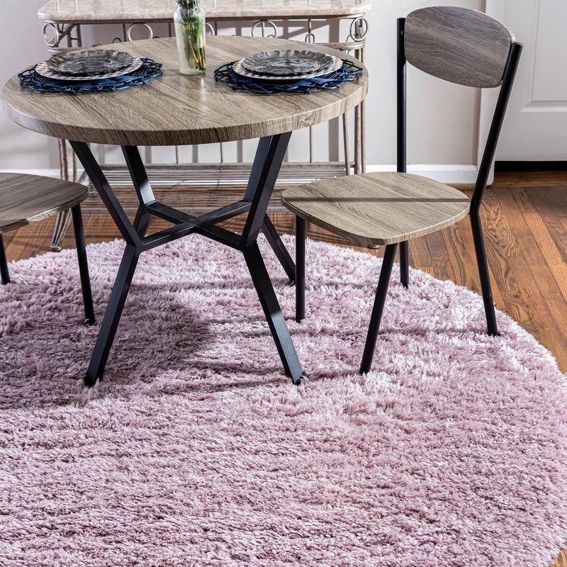 Eternal Plush Oasis Collection Area Rug - Tranquility (Lavender) Round Lavender lifestyle 9