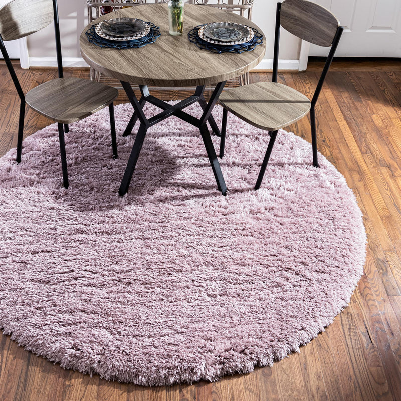 Eternal Plush Oasis Collection Area Rug - Tranquility (Lavender) Round Lavender lifestyle 11