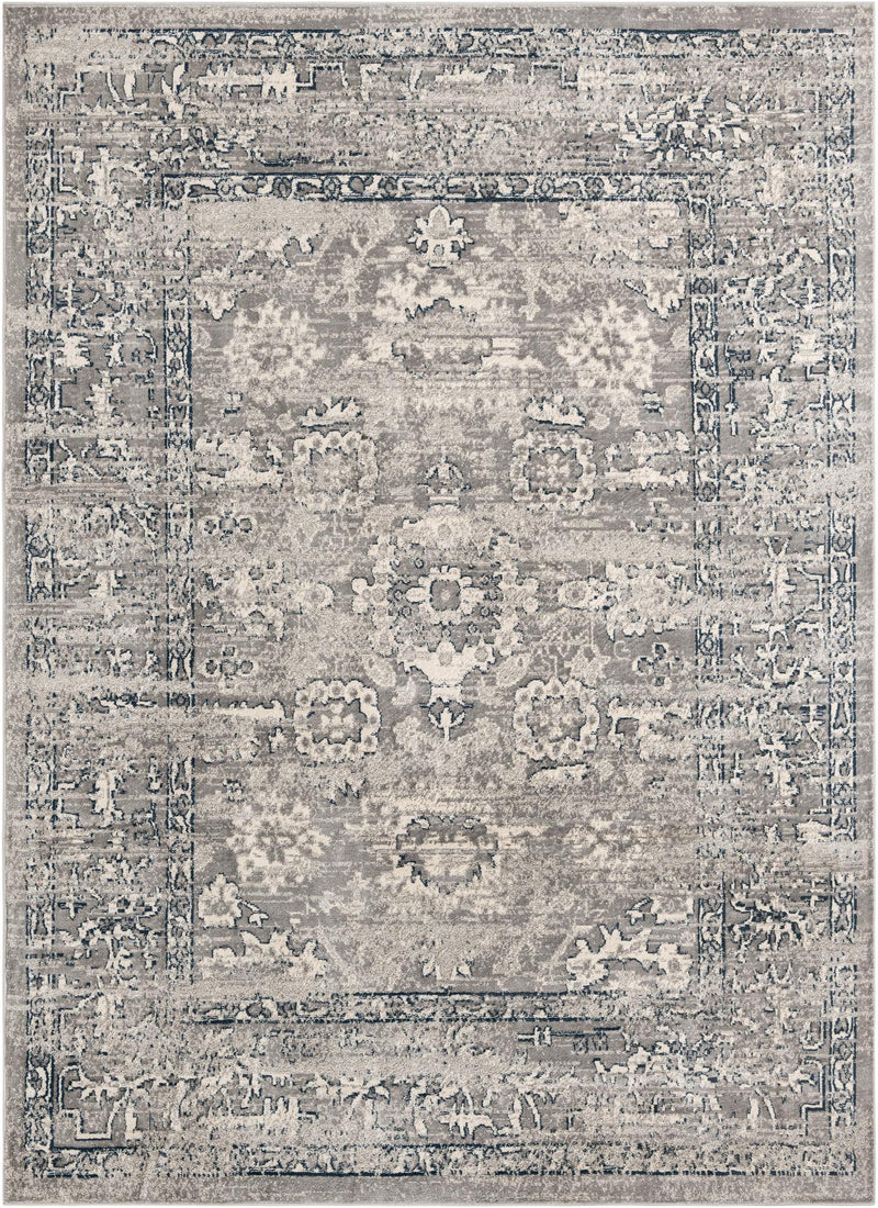 Savannah Elegance Collection Area Rug - Magnolia Rectangle Gray Main
