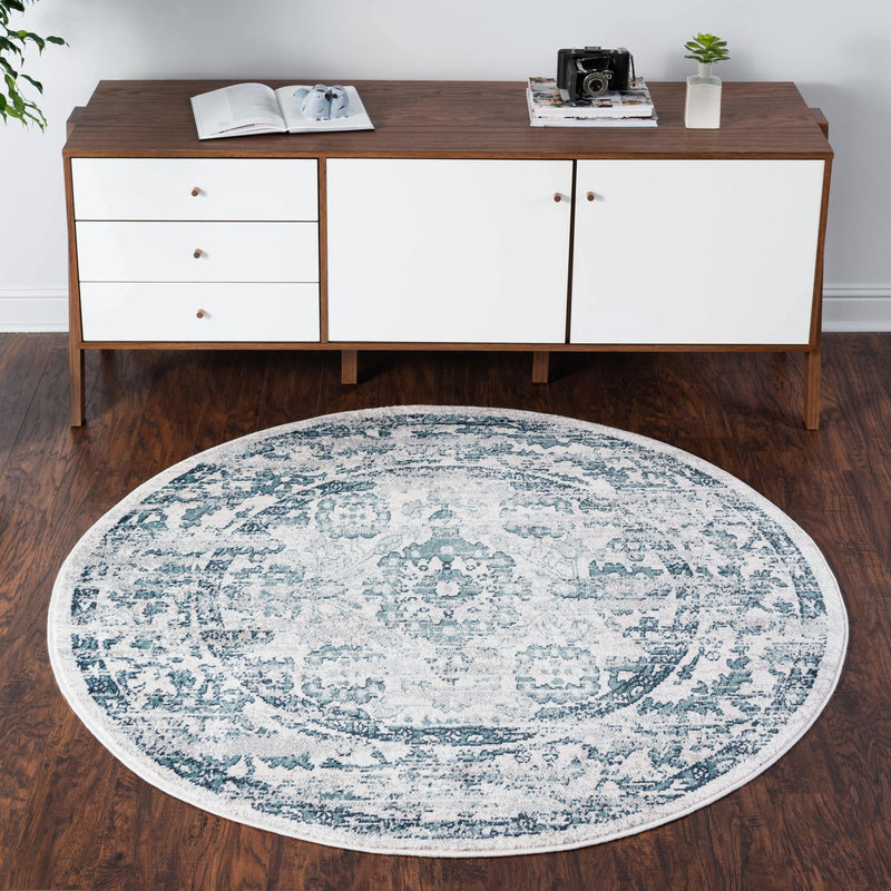 Savannah Elegance Collection Area Rug - Magnolia Round Ivory lifestyle 65