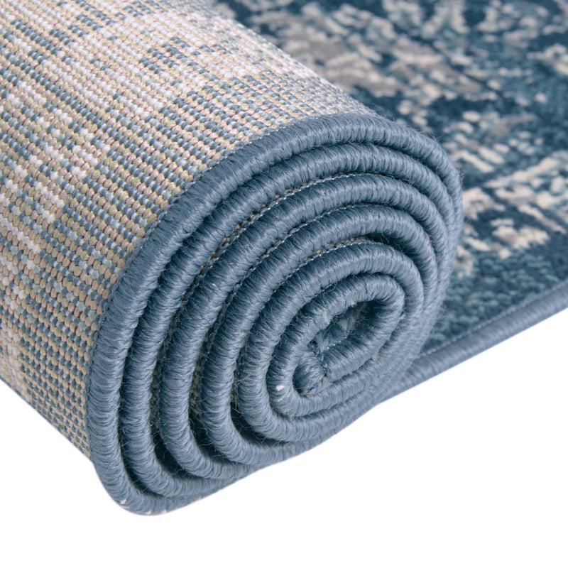 Savannah Elegance Collection Area Rug - Magnolia Rectangle Navy Blue lifestyle 48