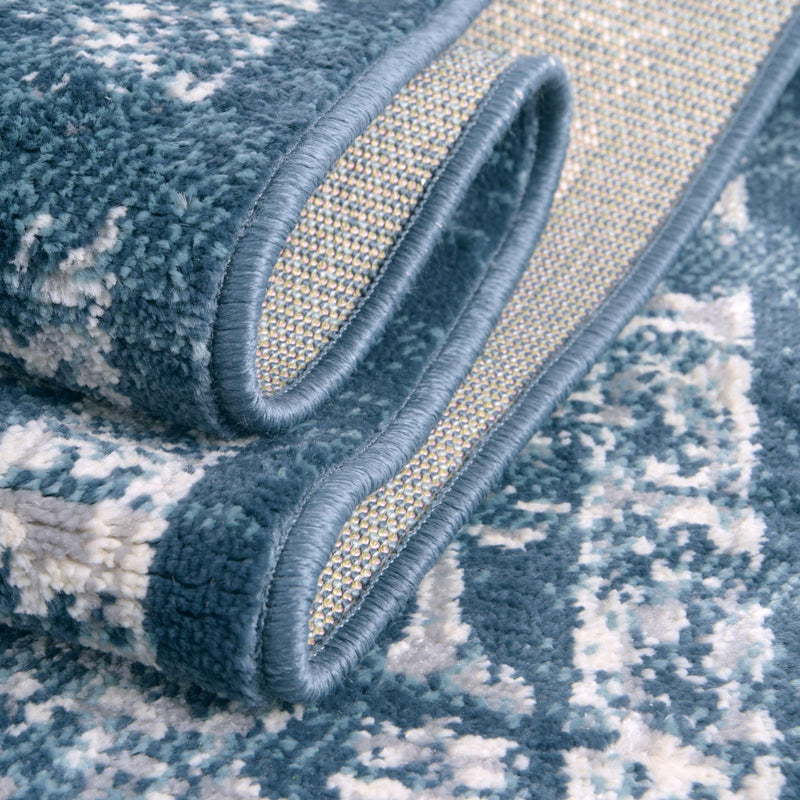 Savannah Elegance Collection Area Rug - Magnolia Rectangle Navy Blue lifestyle 52