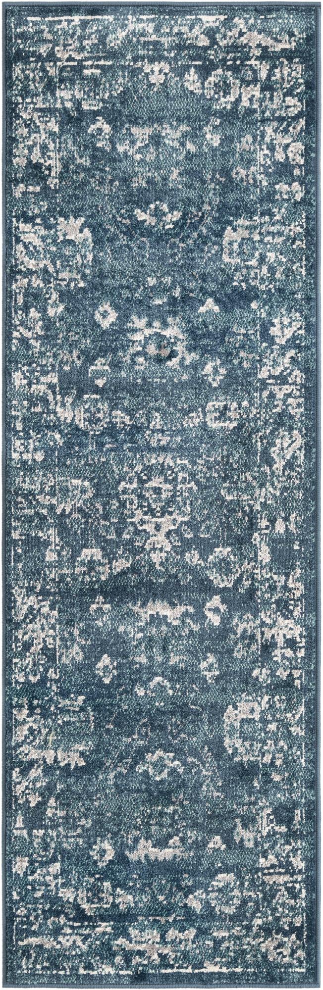 Savannah Elegance Collection Area Rug - Magnolia Runner Navy Blue lifestyle 60