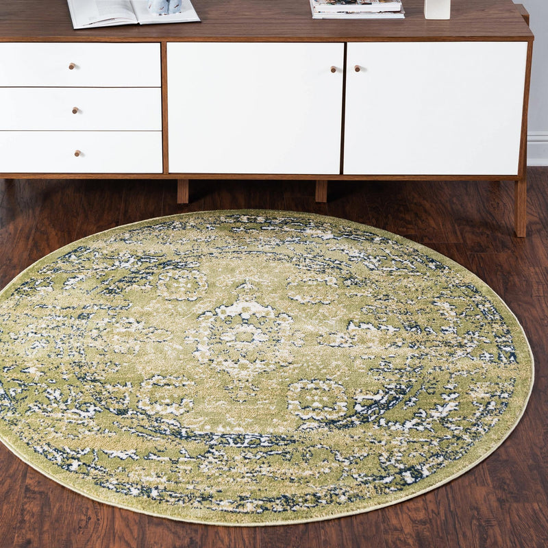 Savannah Elegance Collection Area Rug - Magnolia Round Green lifestyle 86
