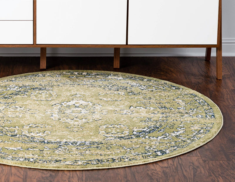 Savannah Elegance Collection Area Rug - Magnolia Round Green lifestyle 96
