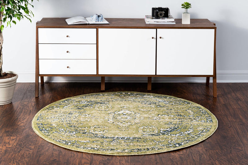 Savannah Elegance Collection Area Rug - Magnolia Round Green lifestyle 106