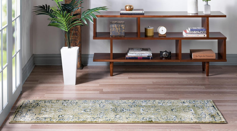 Savannah Elegance Collection Area Rug - Magnolia Runner Green lifestyle 107