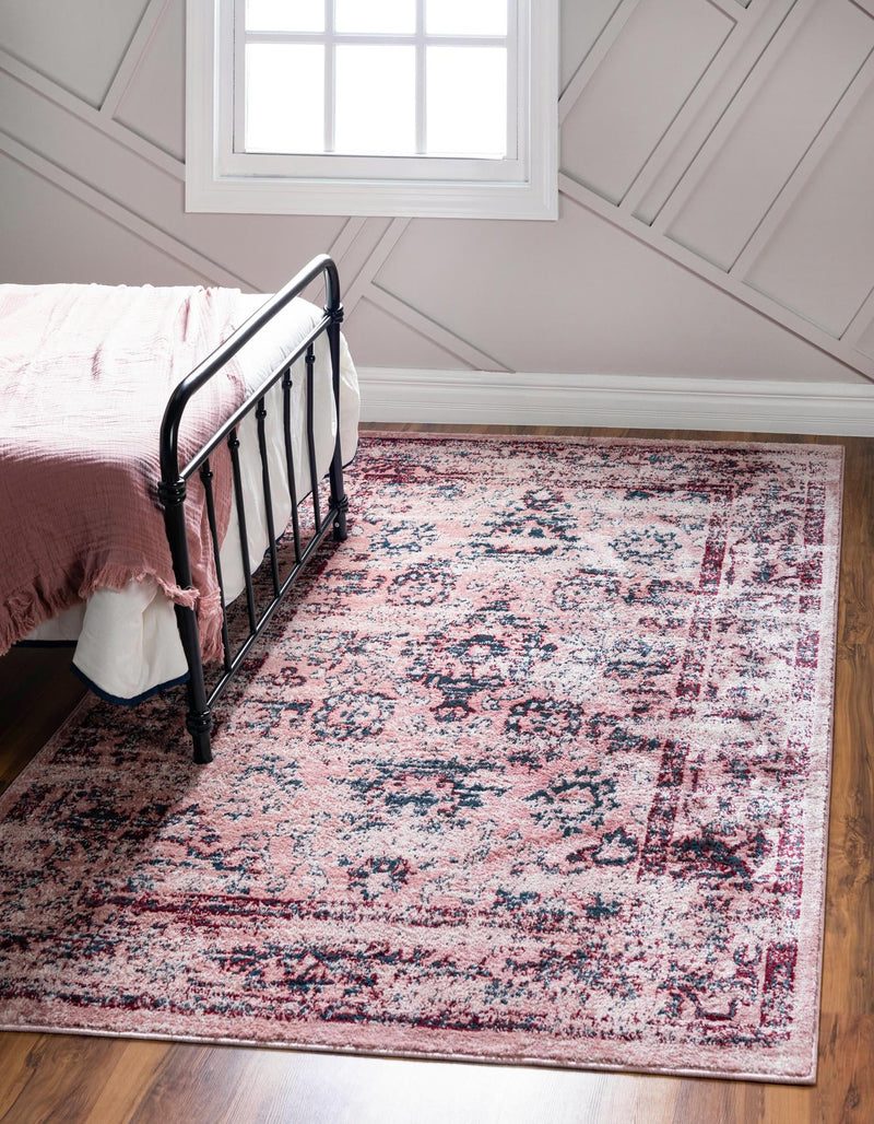 Savannah Elegance Collection Area Rug - Magnolia Rectangle Pink lifestyle 6