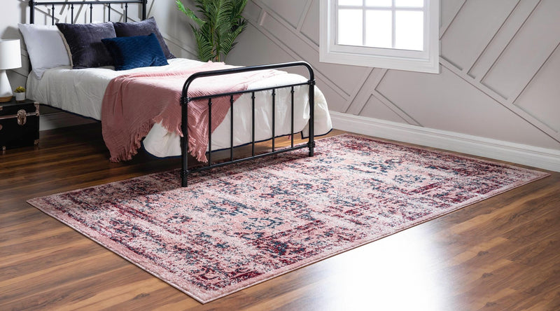 Savannah Elegance Collection Area Rug - Magnolia Rectangle Pink lifestyle 10