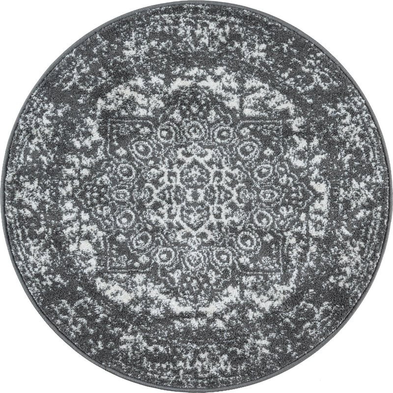 Georgetown Rugs Collection Area Rug - Dupont (Dark Gray) Round Dark Gray lifestyle 11
