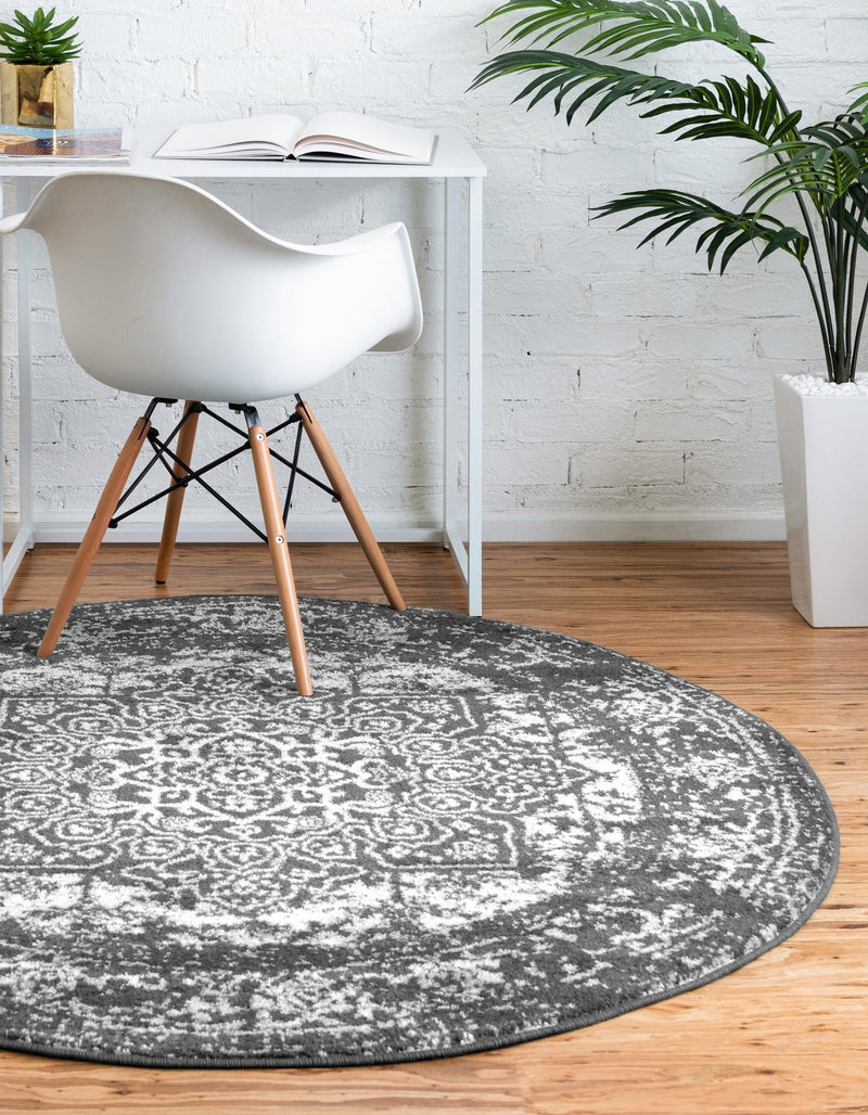 Georgetown Rugs Collection Area Rug - Dupont (Dark Gray) Round Dark Gray lifestyle 26