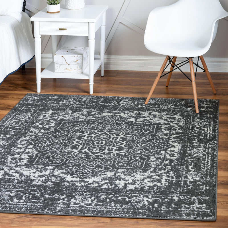 Georgetown Rugs Collection Area Rug - Dupont (Dark Gray) Square Dark Gray lifestyle 17