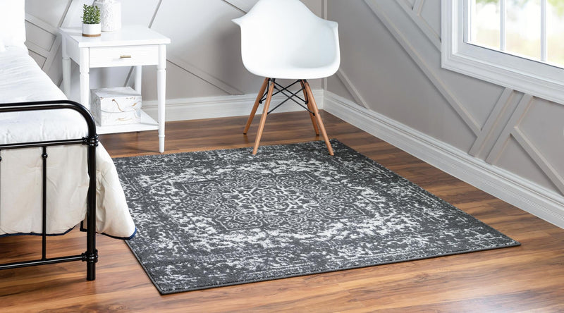 Georgetown Rugs Collection Area Rug - Dupont (Dark Gray) Square Dark Gray lifestyle 22