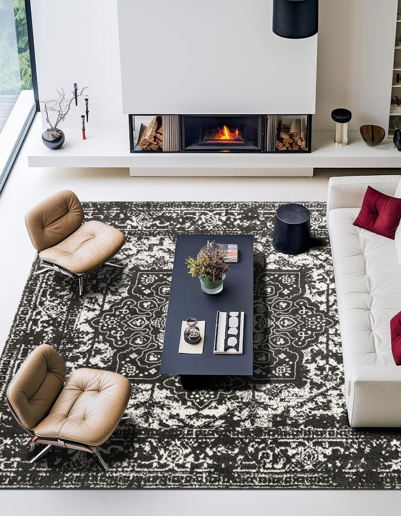 Georgetown Rugs Collection Area Rug - Dupont (Dark Gray) Square Dark Gray lifestyle 47