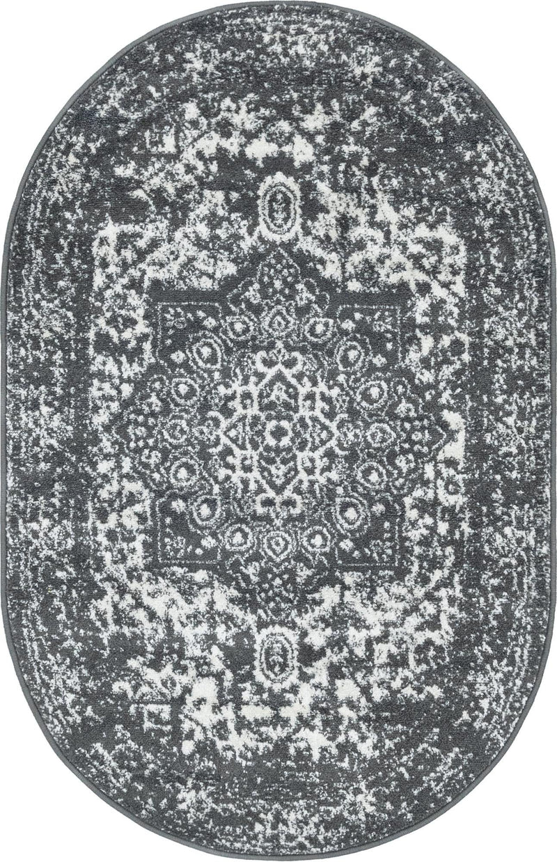 Georgetown Rugs Collection Area Rug - Dupont (Dark Gray) Oval Dark Gray lifestyle 13