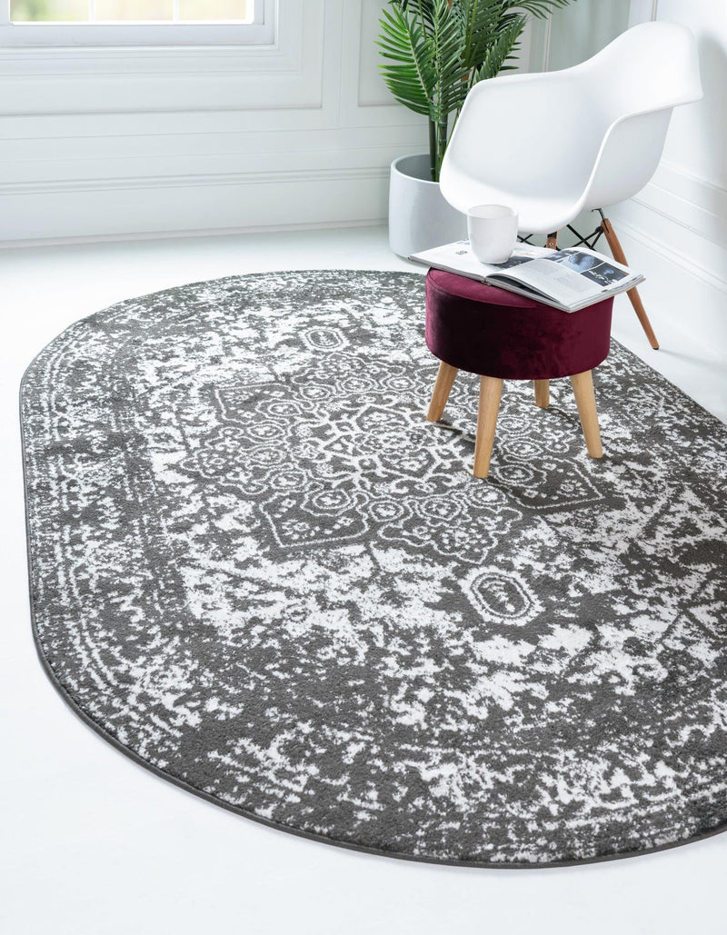 Georgetown Rugs Collection Area Rug - Dupont (Dark Gray) Oval Dark Gray lifestyle 18