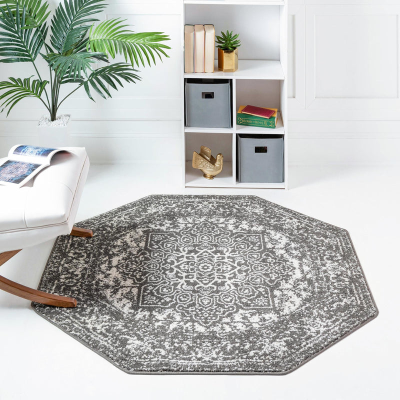 Georgetown Rugs Collection Area Rug - Dupont (Dark Gray) Octagon Dark Gray lifestyle 19