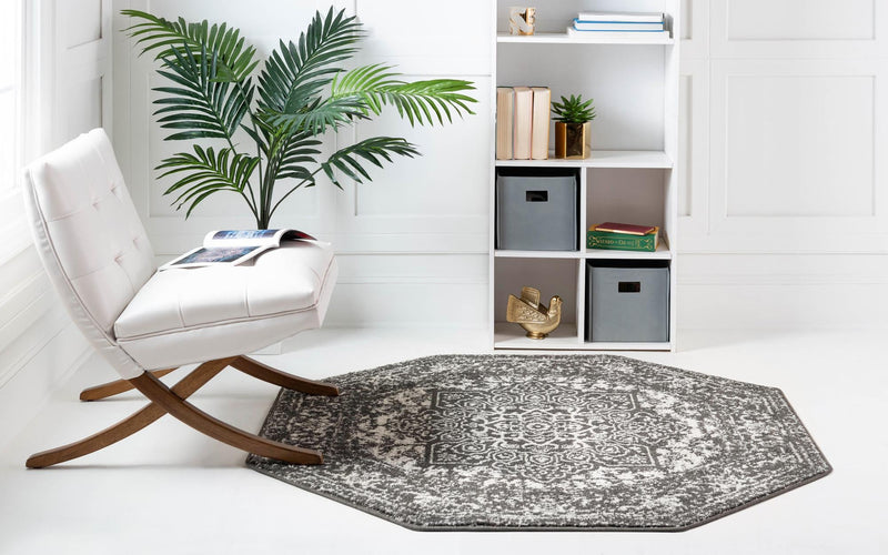 Georgetown Rugs Collection Area Rug - Dupont (Dark Gray) Octagon Dark Gray lifestyle 29