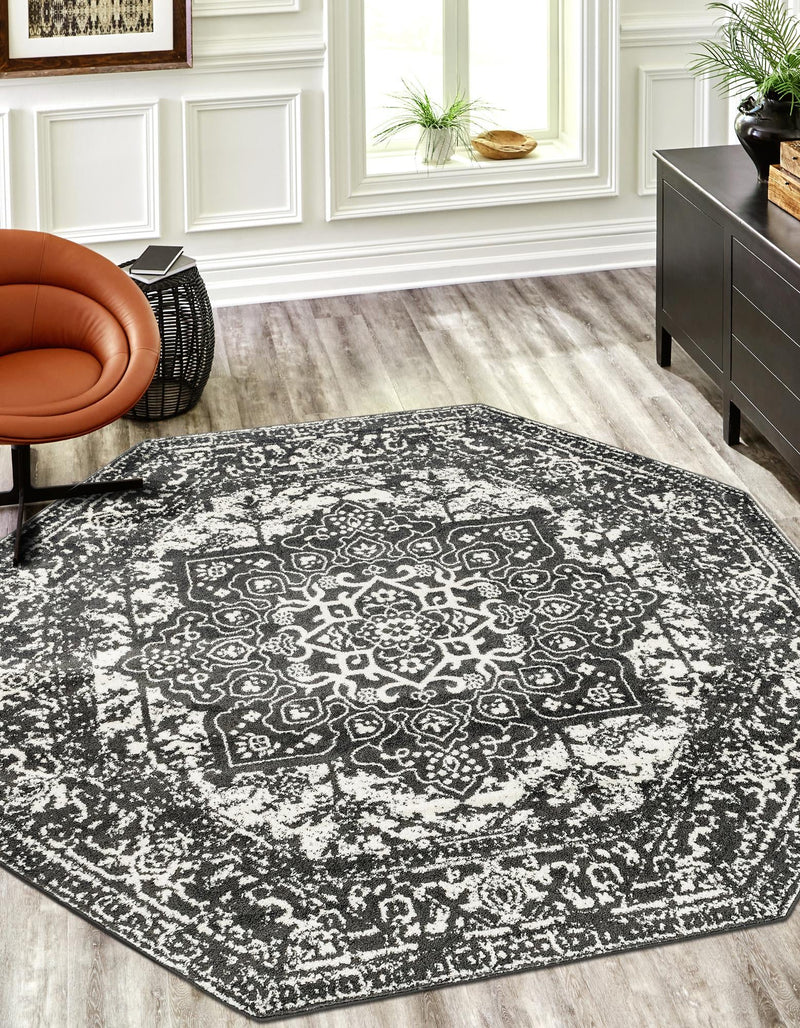 Georgetown Rugs Collection Area Rug - Dupont (Dark Gray) Octagon Dark Gray lifestyle 43