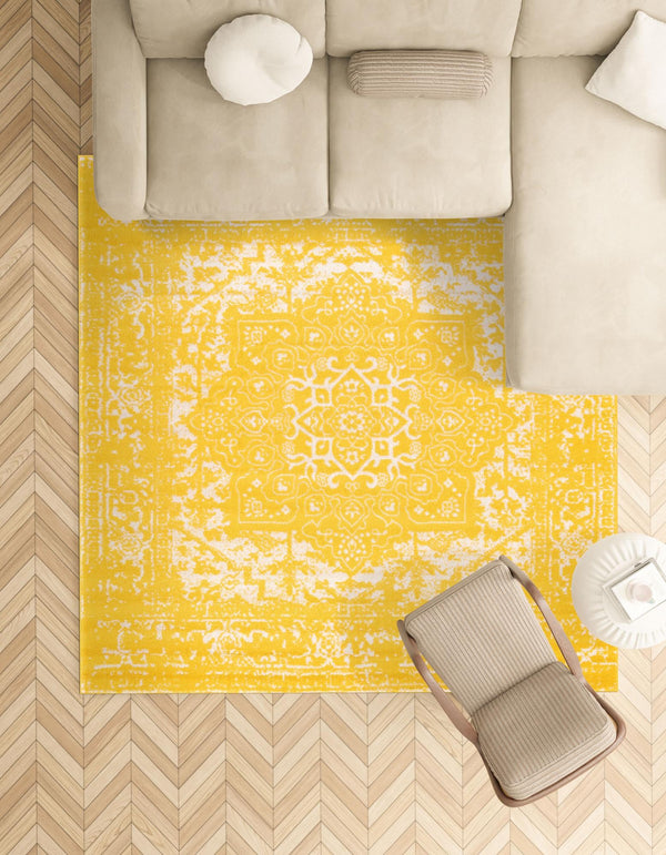 Georgetown Rugs Collection Area Rug - Dupont (Yellow) Square Yellow lifestyle 53