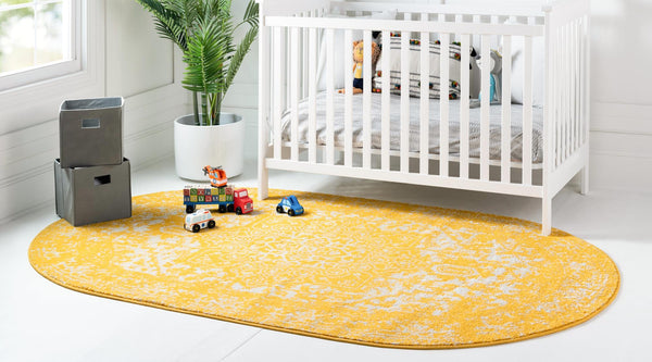 Georgetown Rugs Collection Area Rug - Dupont (Yellow) Oval Yellow lifestyle 23