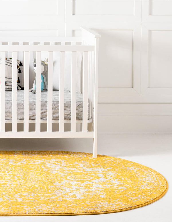 Georgetown Rugs Collection Area Rug - Dupont (Yellow) Oval Yellow lifestyle 28