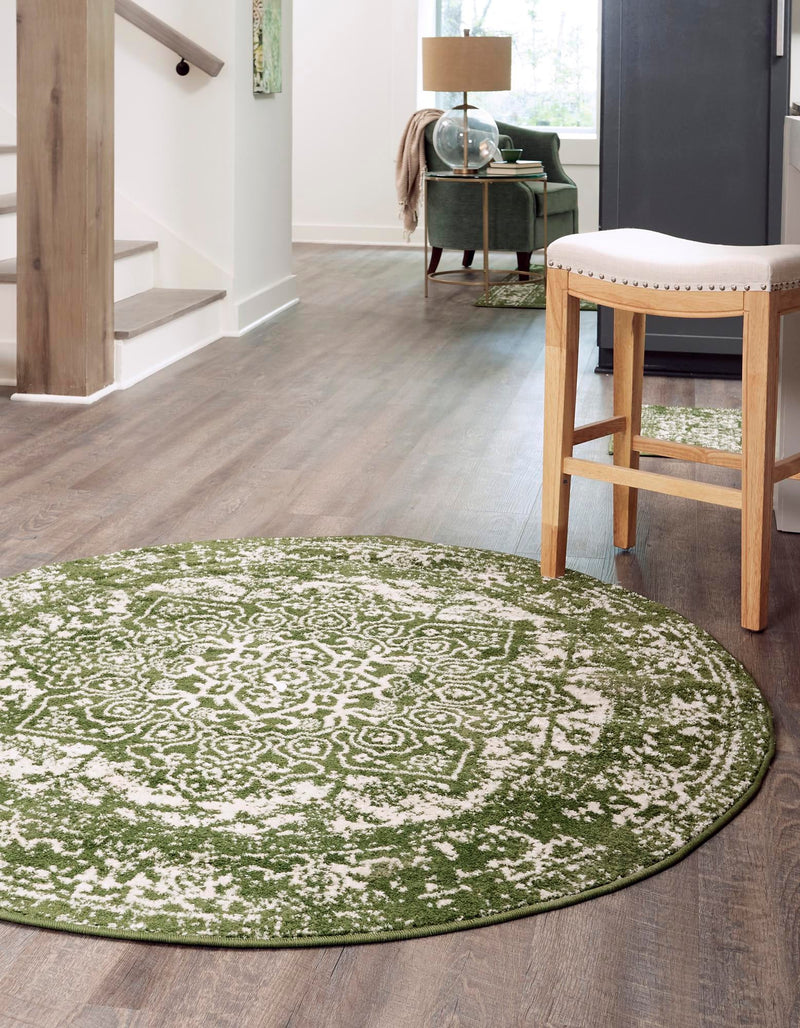 Georgetown Rugs Collection Area Rug - Dupont (Green) Round Green lifestyle 25