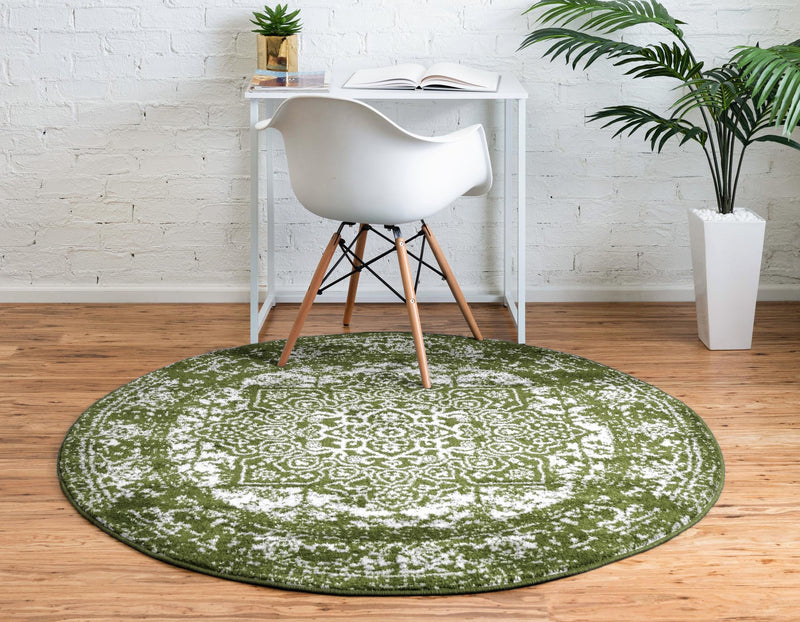 Georgetown Rugs Collection Area Rug - Dupont (Green) Round Green lifestyle 30