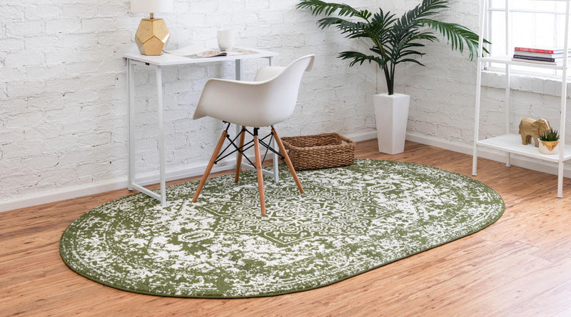 Georgetown Rugs Collection Area Rug - Dupont (Green) Oval Green lifestyle 27