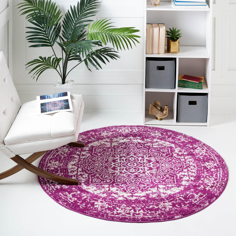 Georgetown Rugs Collection Area Rug - Dupont (Purple) Round Purple lifestyle 20