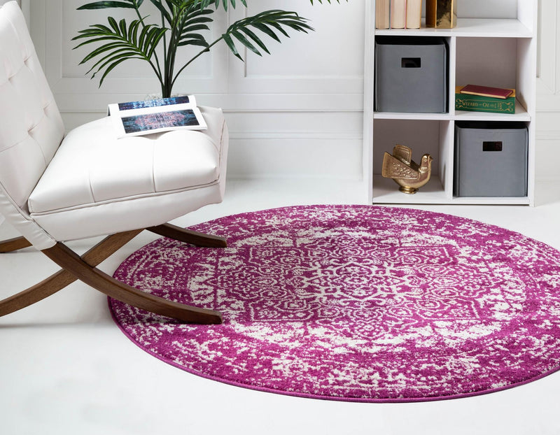 Georgetown Rugs Collection Area Rug - Dupont (Purple) Round Purple lifestyle 25